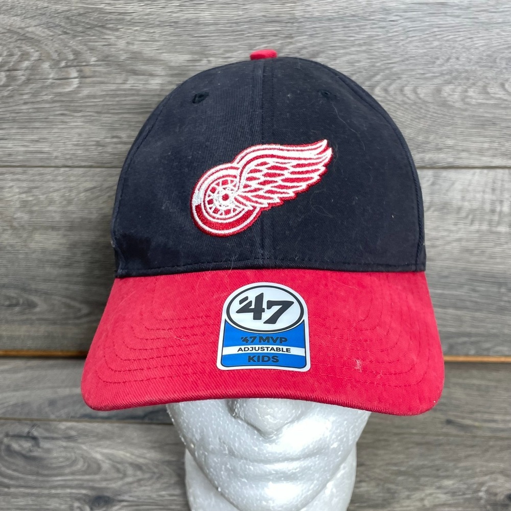 47 MVP Detroit Red Wings Hat Cap Strapback Kids Black Red NHL Hockey New